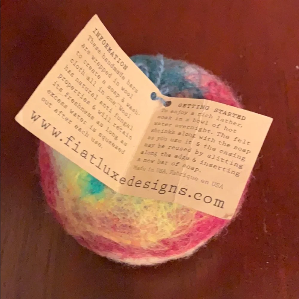 Fiat luxe felted soap lavender mint NWT